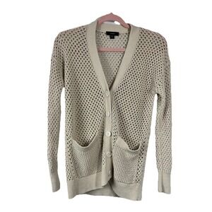 J Crew Women's Knitted Cardigan Size S Beige  Boho Grandmacore Coastal Vacation